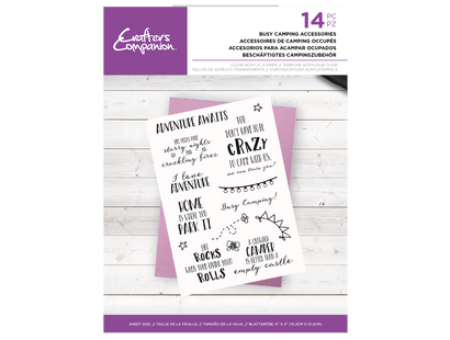 Crafter's Companion - Clear Acrylic Stamps - Busy Camping Accessories