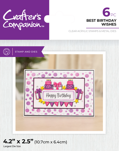 Crafter's Companion Stamp & Die - Best Birthday Wishes