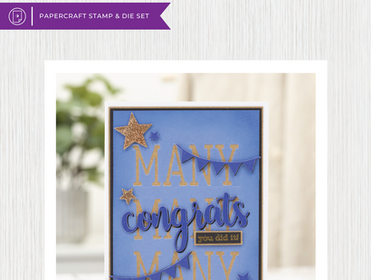 Crafter's Companion Stamp & Dies - Many Congrats