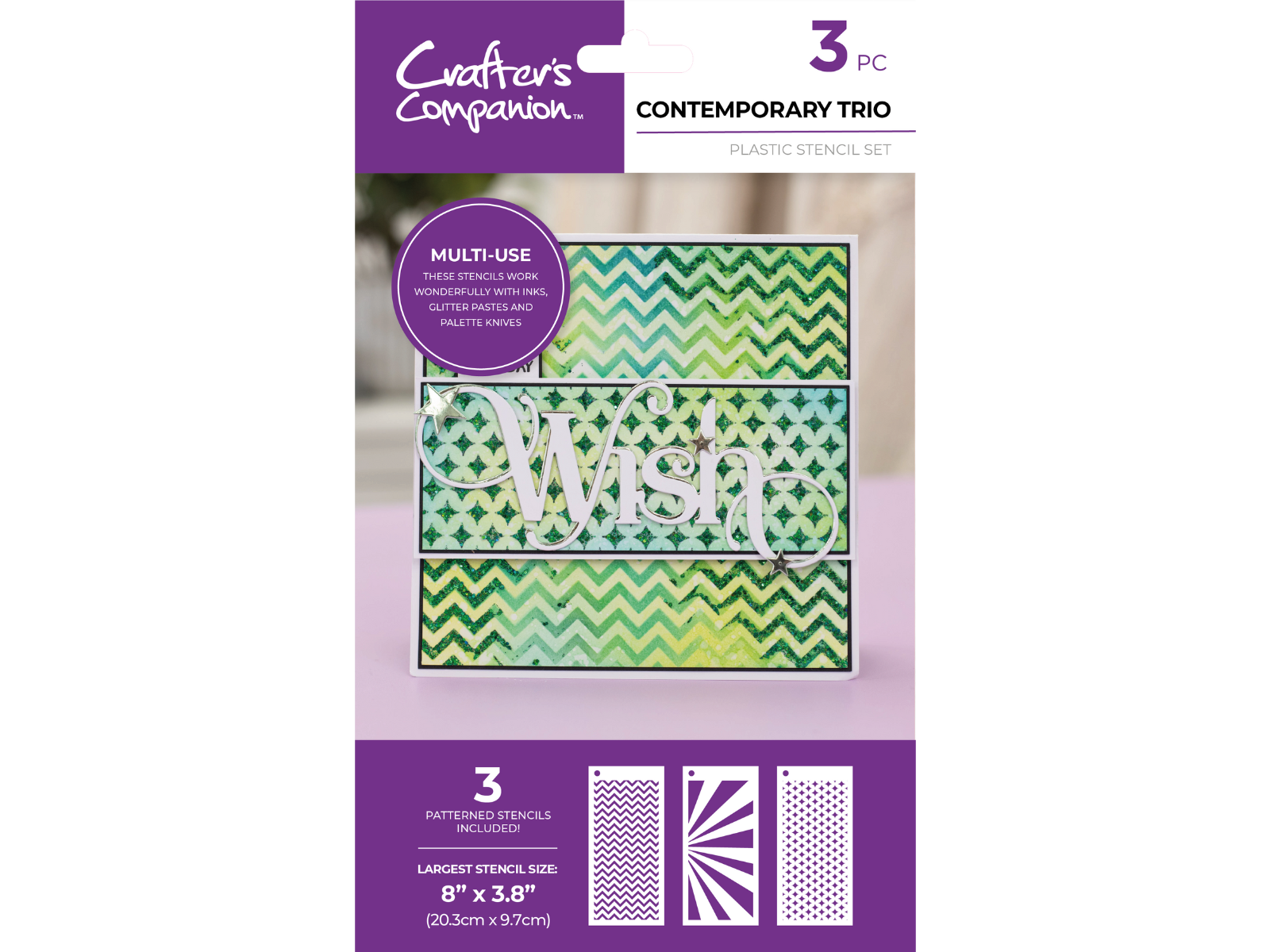 Crafter's Companion Stencil Set - Contemporary Trio