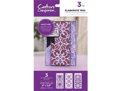 Crafter's Companion Stencil Set - Elaborate Trio