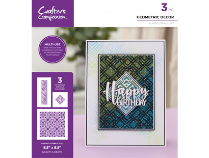 Crafters Companion Stencil Set - Geometric Decor