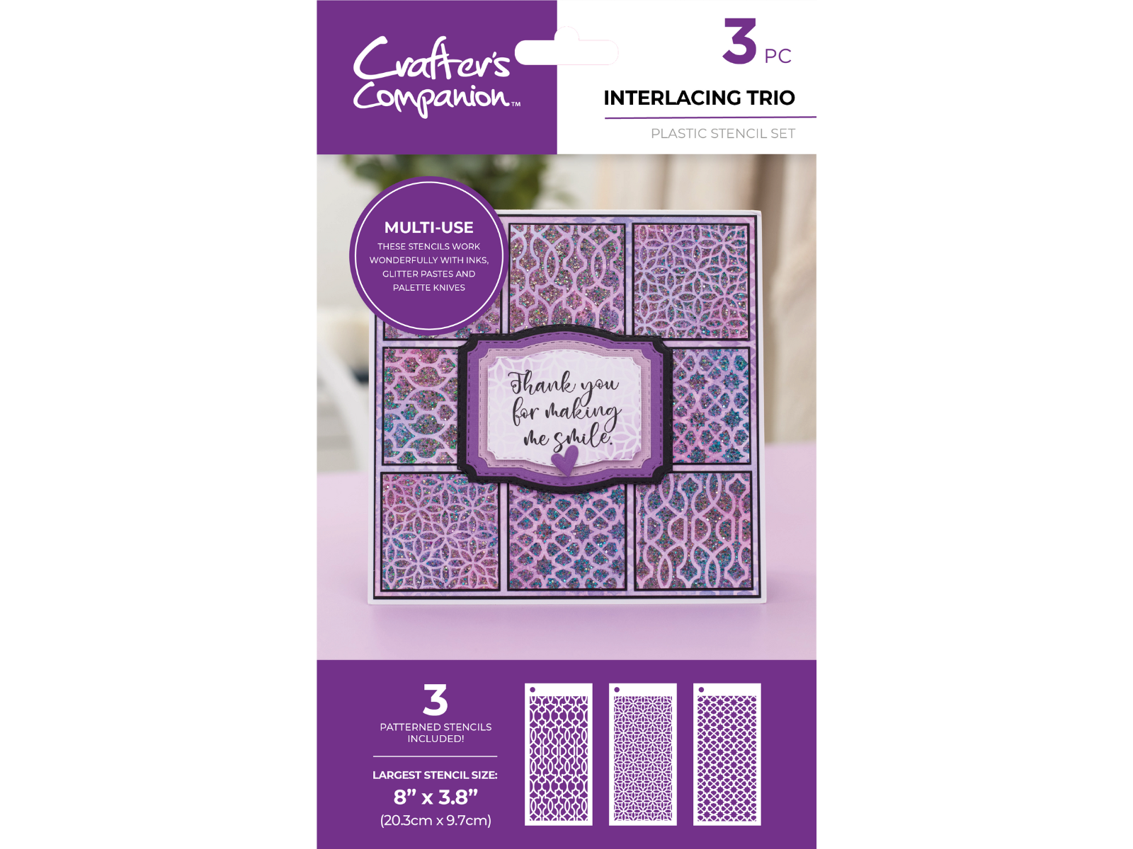 Crafter's Companion Stencil Set - Interlacing Trio