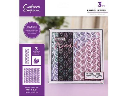 Crafters Companion Stencil Set - Laurel Leaves