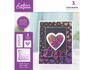 Crafters Companion Stencil Set - Love Hearts