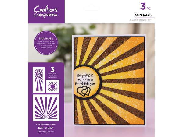 Crafters Companion Stencil Set - Sun Rays