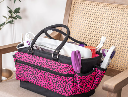 Crafters Companion Deluxe Tote - Raspberry Cheetah