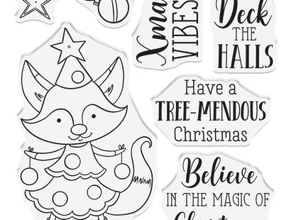 Tree-mendous Fox Clear Acrylic Stamp