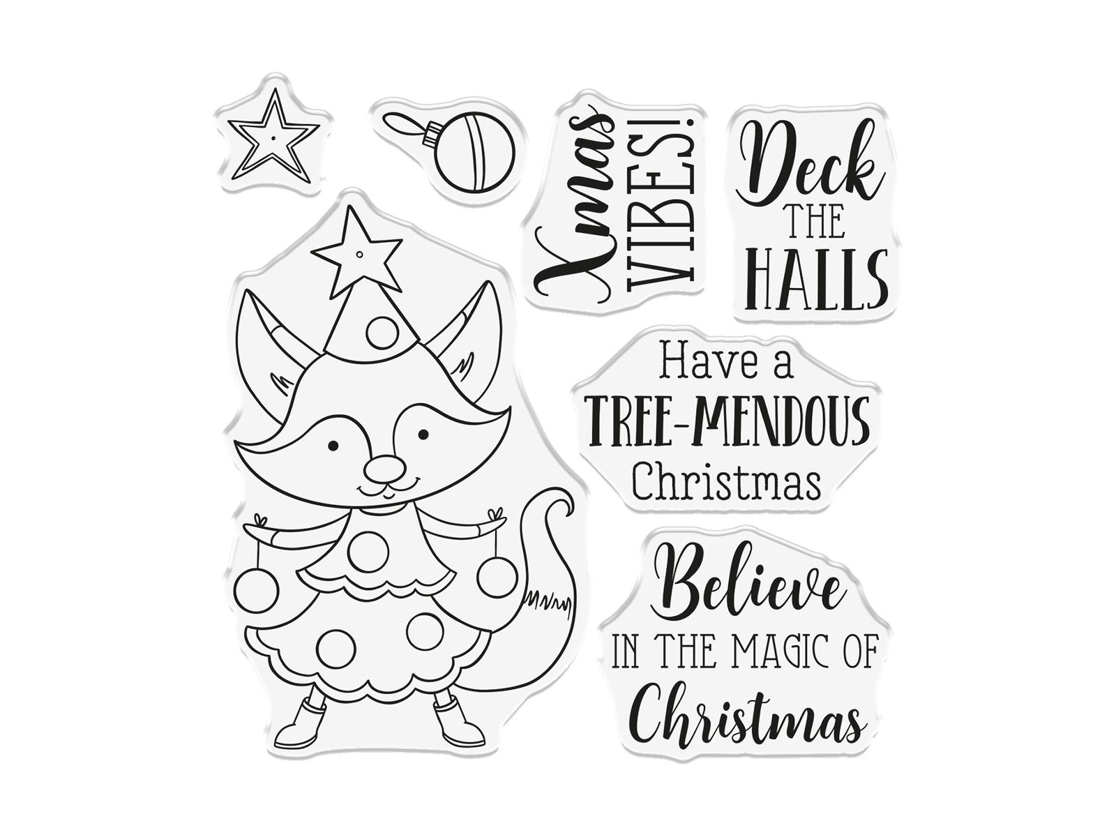 Tree-mendous Fox Clear Acrylic Stamp