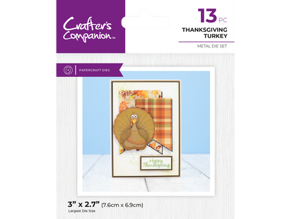 Crafters Companion Thanksgiving Collection Metal Die Set - Thanksgiving Turkey