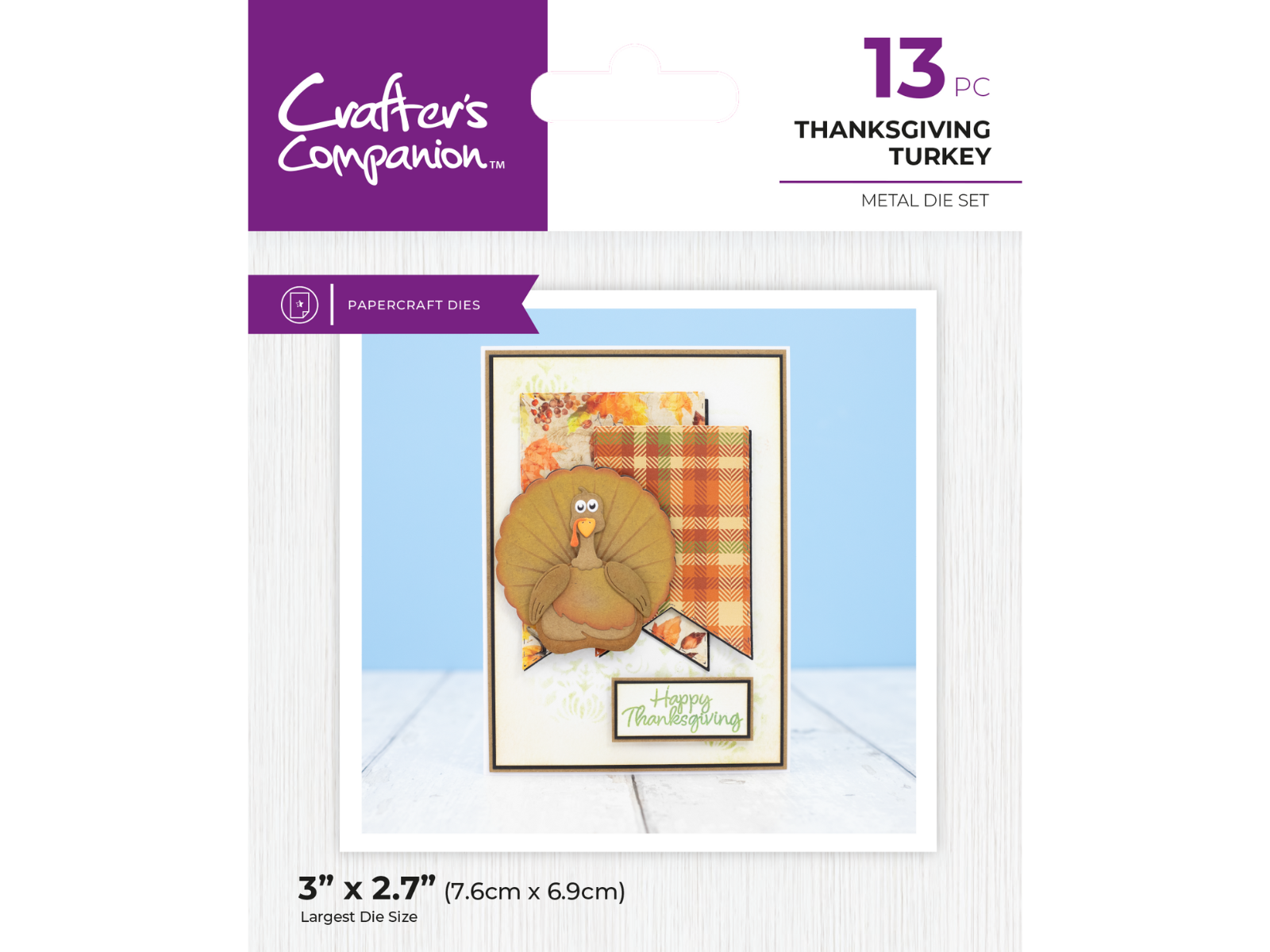 Crafters Companion Thanksgiving Collection Metal Die Set - Thanksgiving Turkey