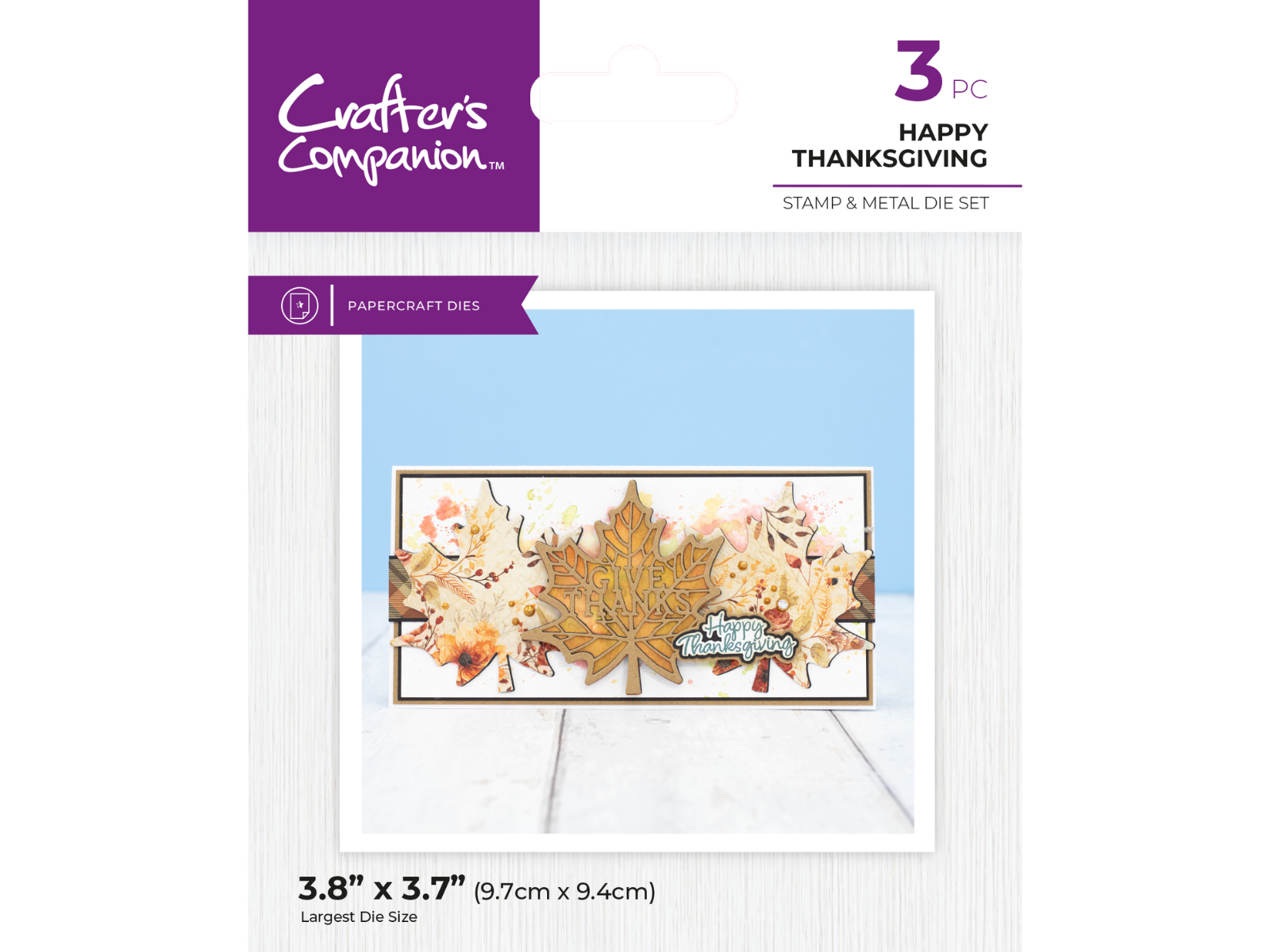 Crafters Companion Thanksgiving Collection Stamp & Die Set - Happy Thanksgiving