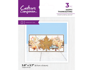 Crafters Companion Thanksgiving Collection Stamp & Die Set - Happy Thanksgiving