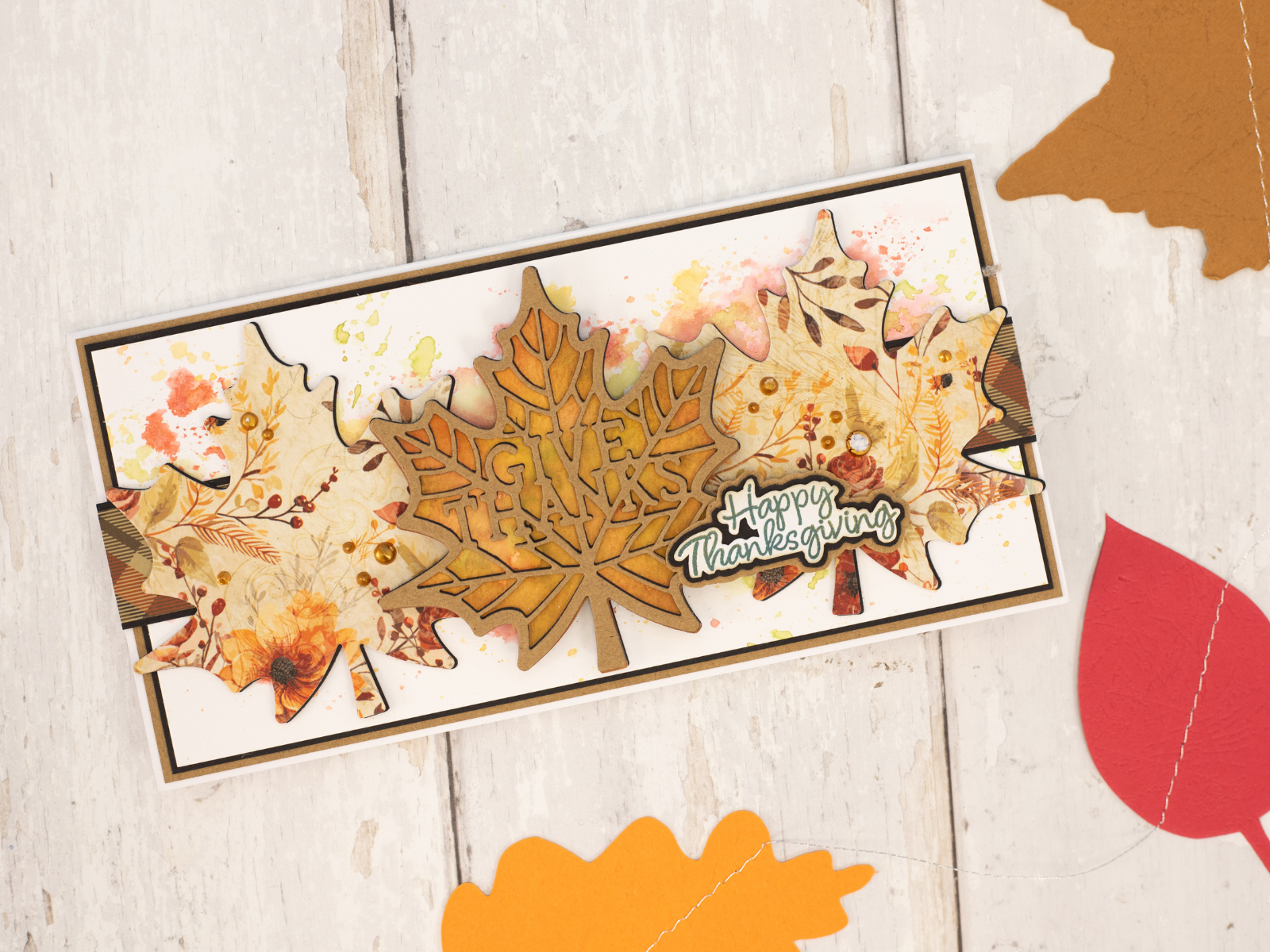 Crafters Companion Thanksgiving Collection Stamp & Die Set - Happy Thanksgiving