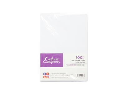 Crafter's Companion 5"x 7" White Card & Envelopes - 100 Piece