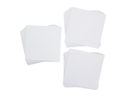 Crafter's Companion 7"x 7" White Card & Envelopes - 50 Piece