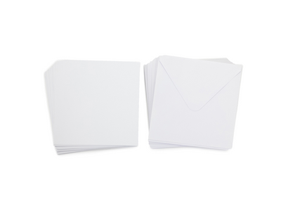 Crafter's Companion 8"x 8" White Card & Envelopes - 50 Piece