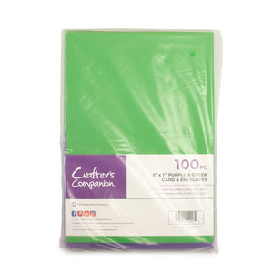 Crafter's Companion - 5"x7" Purple & Green Card & Envelopes 100pc