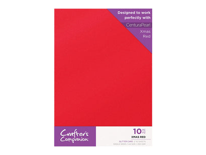 A4 Red Glitter Card - 10 Pack