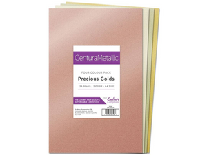 Crafter's Companion Centura Pearl Metallic A4 36 Sheet Pack - Precious Golds