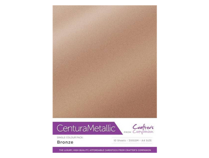 Crafter's Companion Centura Pearl Metallic A4 Single Colour 10 Sheet Pack - Bronze