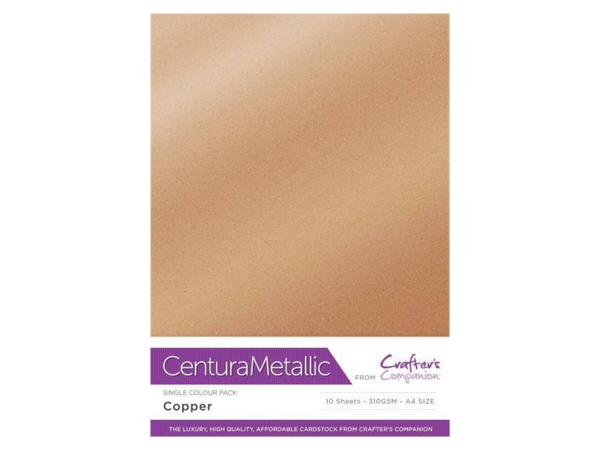 Crafter's Companion Centura Pearl Metallic A4 Single Colour 10 Sheet Pack - Copper