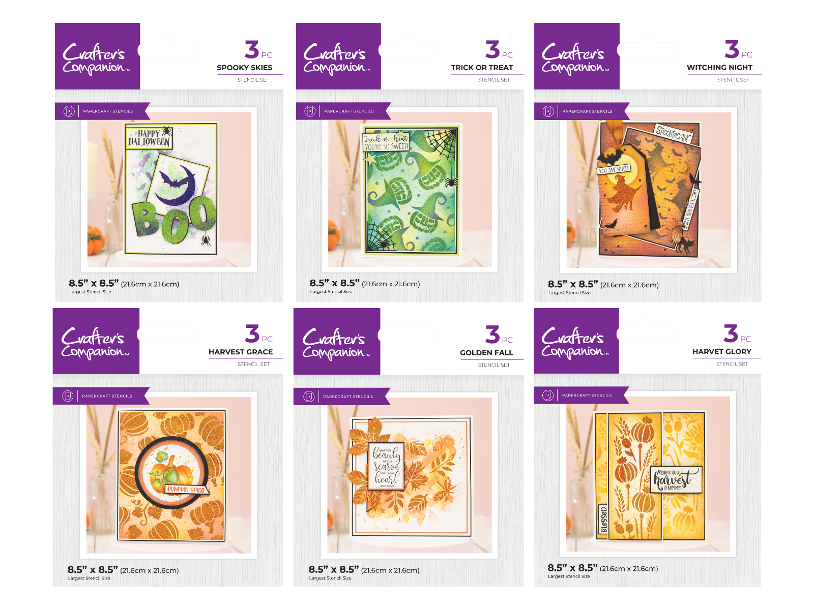 Crafter's Companion Fall Stencils Collection