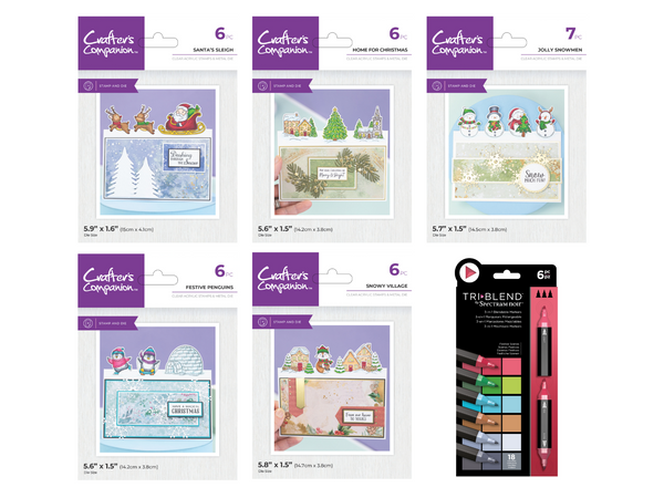 Crafter's Companion Festive Edge Stamp & Die Collection