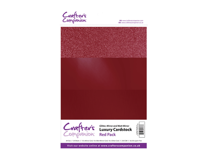 Crafter's Companion A4 Luxury Cardstock Pack - Red