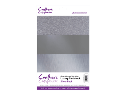 Crafter's Companion A4 Luxury Cardstock Pack - Silver