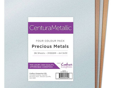 Crafter's Companion Centura Pearl Metallic A4 36 Sheet Pack - Precious Metals