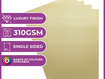 Crafter's Companion Centura Pearl Metallic A4 Single Colour 10 Sheet Pack - Green Gold