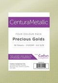 Crafter's Companion Centura Pearl Metallic Card Pack - Precious Golds (A5)