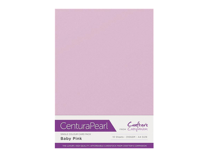 Crafter's Companion Centura Pearl Single Colour A4 10 Sheet Pack - Baby Pink