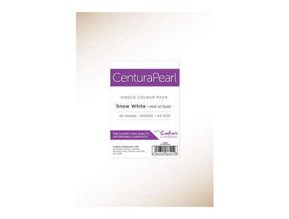 Crafter's Companion Centura Pearl Snow White Gold A4 Printable Card Pack - 50 Sheets