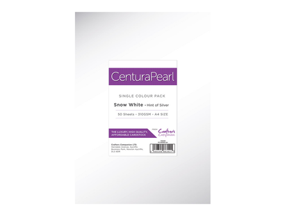 Crafter's Companion Centura Pearl Snow White Silver A4 Printable Card Pack - 50 Sheets