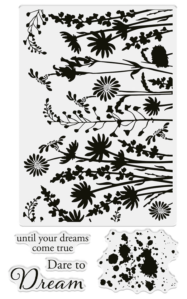 Crafter's Companion Clear Acrylic Stamp - Wildflower Meadow