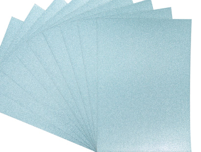 Crafter's Companion Glitter Card 10 Sheet Pack - Baby Blue