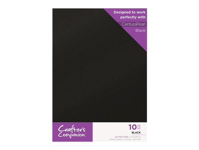 Crafter's Companion Glitter Card 10 Sheet Pack - Black