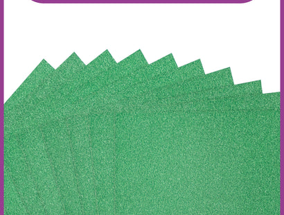 Crafter's Companion Glitter Card 10 Sheet Pack - Xmas Green