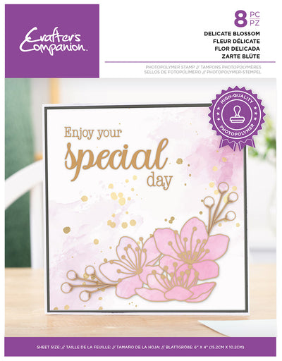 Crafters Companion Outline Floral Photopolymer Stamp - Delicate Blossom