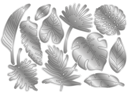 Flamazing Flamingos Metal Dies 11 piece - Tropical Leaves