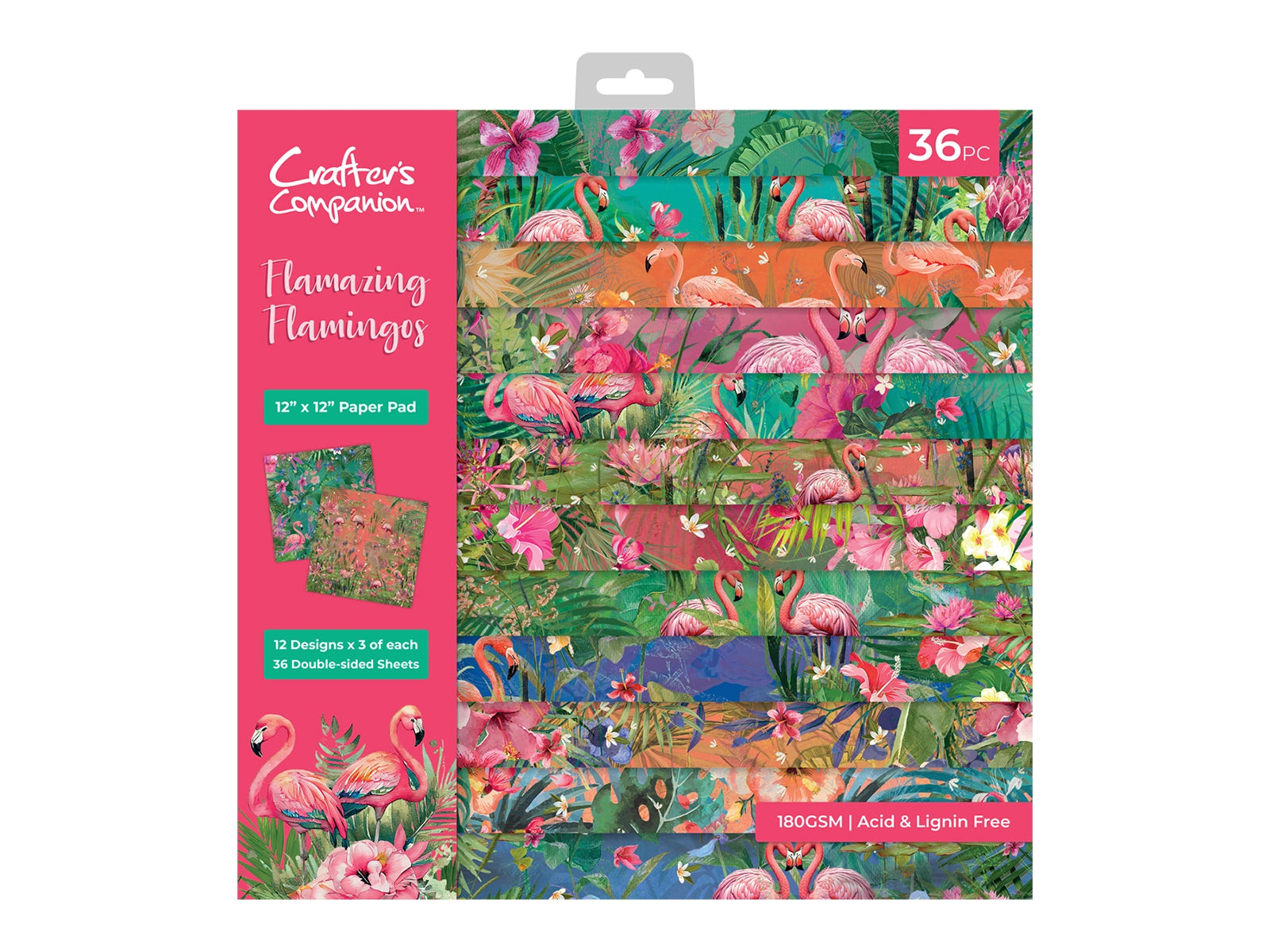 Flamazing Flamingos Paper Pad 12" x 12"