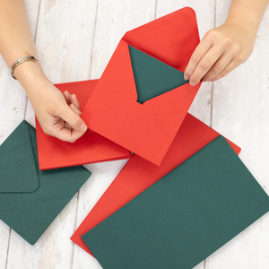 6" x 6" Red and Green Card and Envelopes - 50 Pack