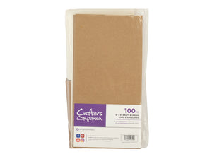 Crafter's Companion - 6"x6" Kraft & Cream Card & Envelopes 100pc