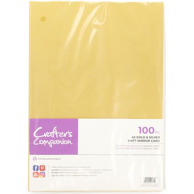 Crafter's Companion - A5 Matt Mirror Card Pack - Gold and Silver