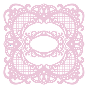 Nature's Garden Vintage Rose Pre-cut elements - Ornate Lace Panel