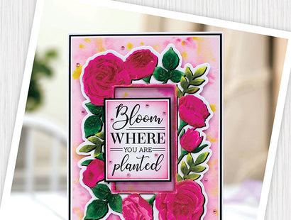 Gemini Embossed Frames Embossing Folder, Die & Stamp Set – Blooming Roses