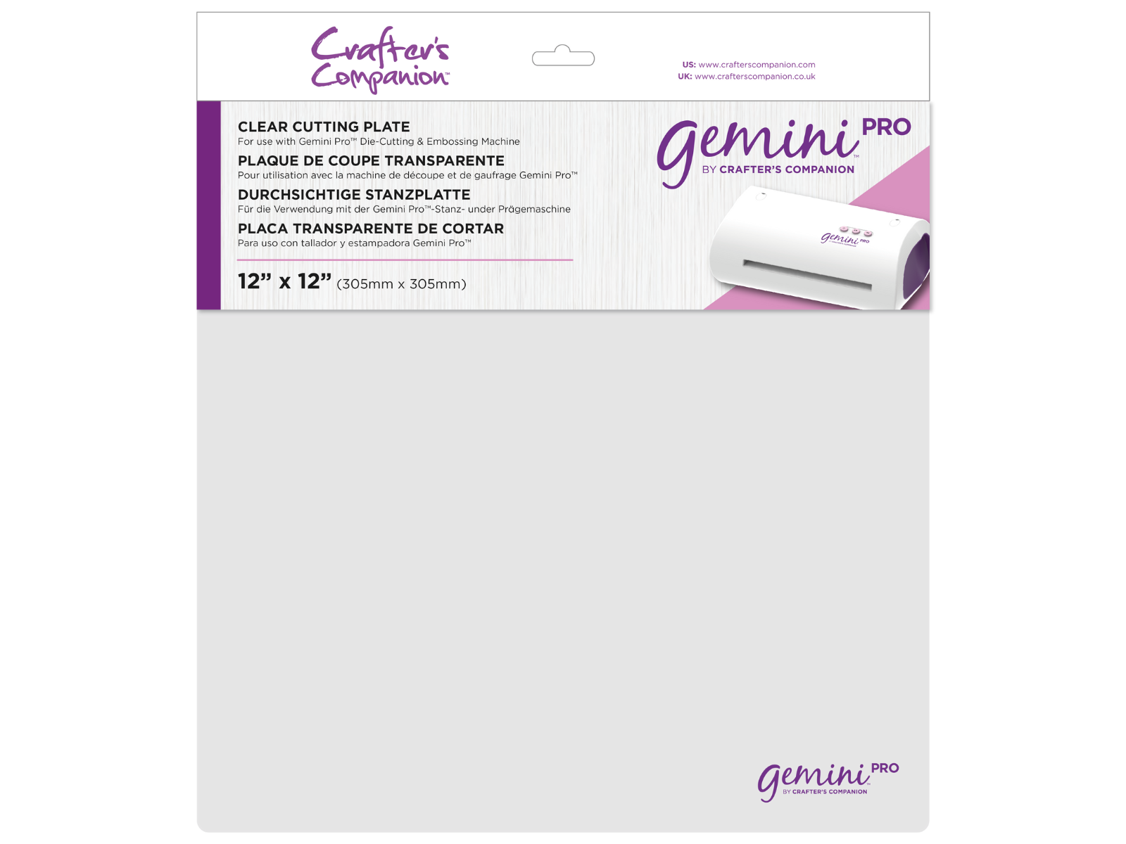 Gemini Pro Accessories - 12"x12" Clear Cutting Plate