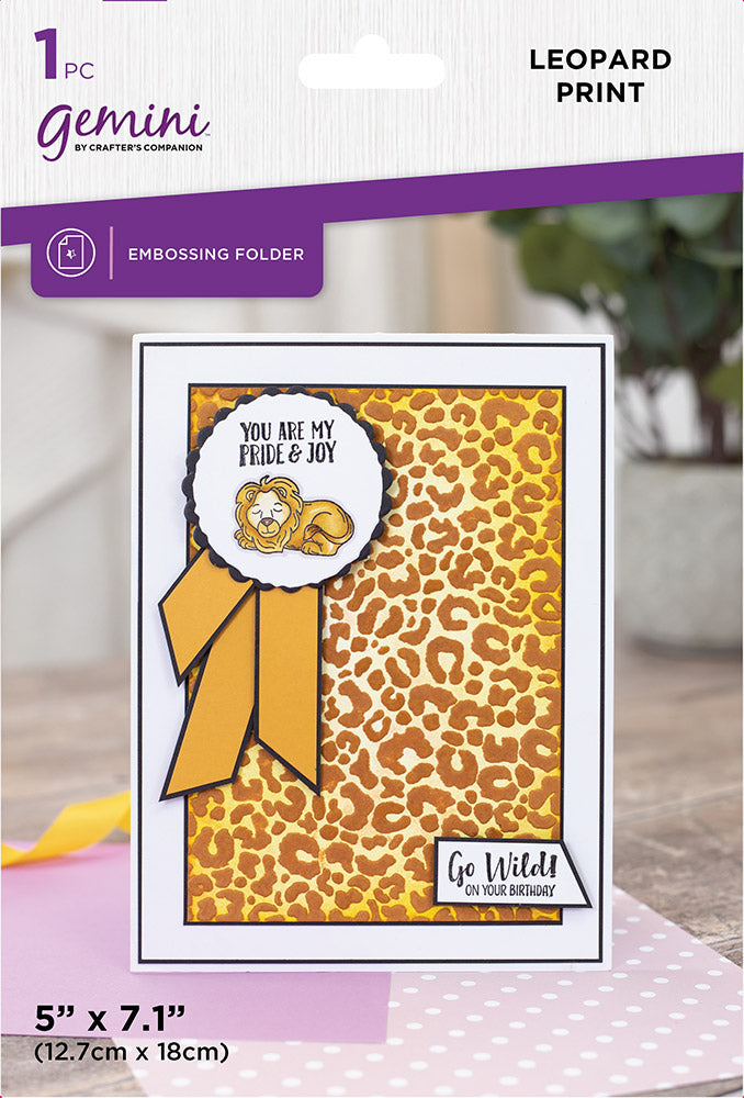 Gemini 5 x 7" 2D Textured Embossing Folder - Leopard Print